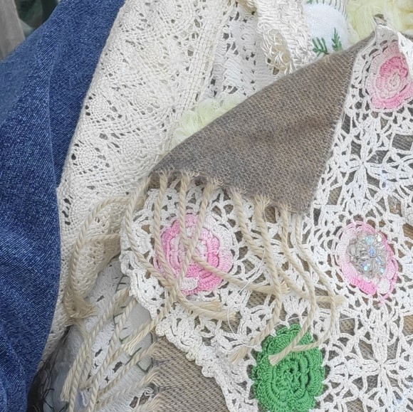 Artsy Boho Upcycled Scarf/Wrap - Picture 16 of 16